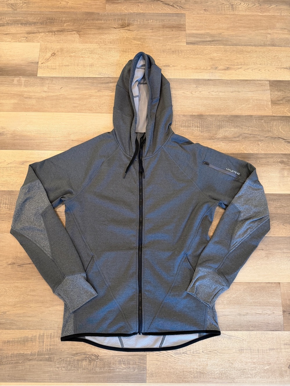 Men’s hylete grey zip up hoodie